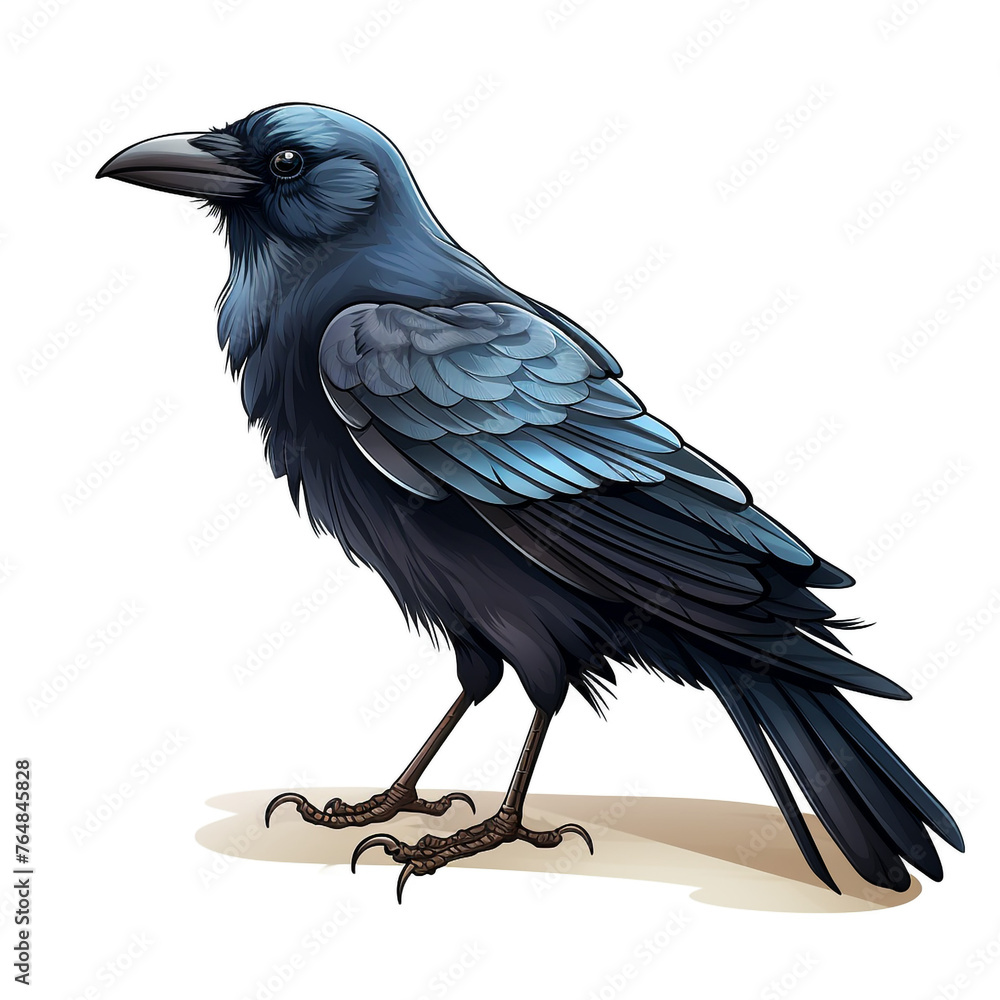 crow clipart on a white background сreated with Generative Ai crow clipart on a white background сreated with Generative Ai