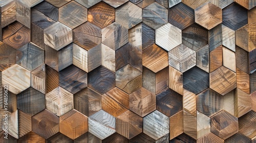 Wood geometric mosaic  wood texture.
