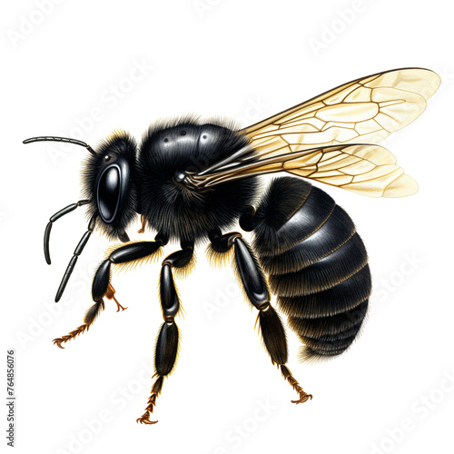 black carpenter bee clipart сreated with Generative Ai © Andrii Yablonskyi