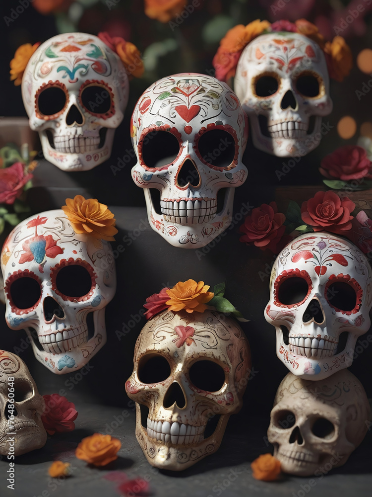 Day Of The Dead And Cinco De Mayo Skull Masks
