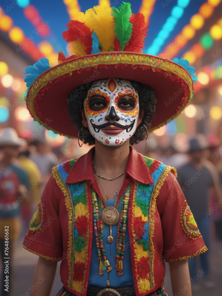 Cinco De Mayo Festival With Carnival-Style Portrait