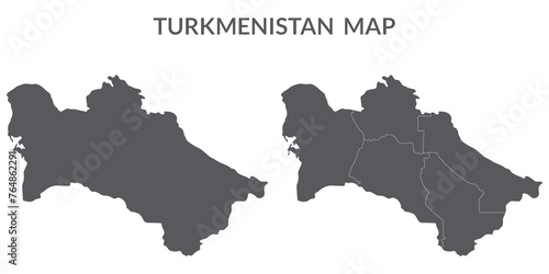 Turkmenistan map. Map of Turkmenistan in grey set