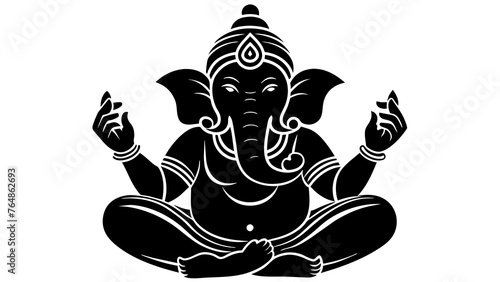 Ganesh Silhouette  Bold Black Iconic Design