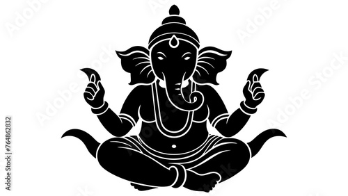 Ganesh Silhouette: Bold Black Iconic Design