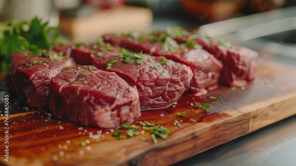 resh meat on wooden board, Captured by Sony Alpha a7 III camera, 8k, --ar 16:9 --v 6 Job ID: ed1c1aee-fb8a-4cfd-b2ed-403d494d55d6 resh meat on wooden board, Captured by Sony Alpha a7 III camera, 8k, --ar 16:9 --v 6 Job ID: ed1c1aee-fb8a-4cfd-b2ed-403d494d55d6