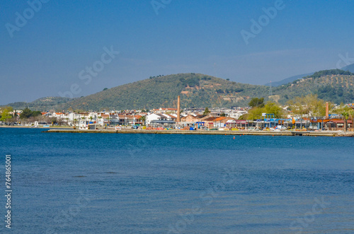 Gure public beach and Edremit coast of Aegean sea (Balikesir province, Turkey)