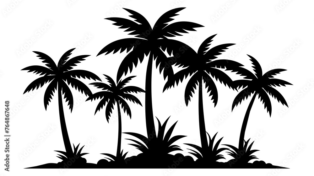 Iconic Palm: Silhouette Vector Illustration