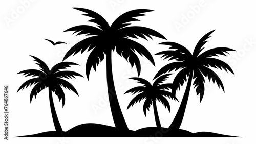 Iconic Palm  Silhouette Vector Illustration