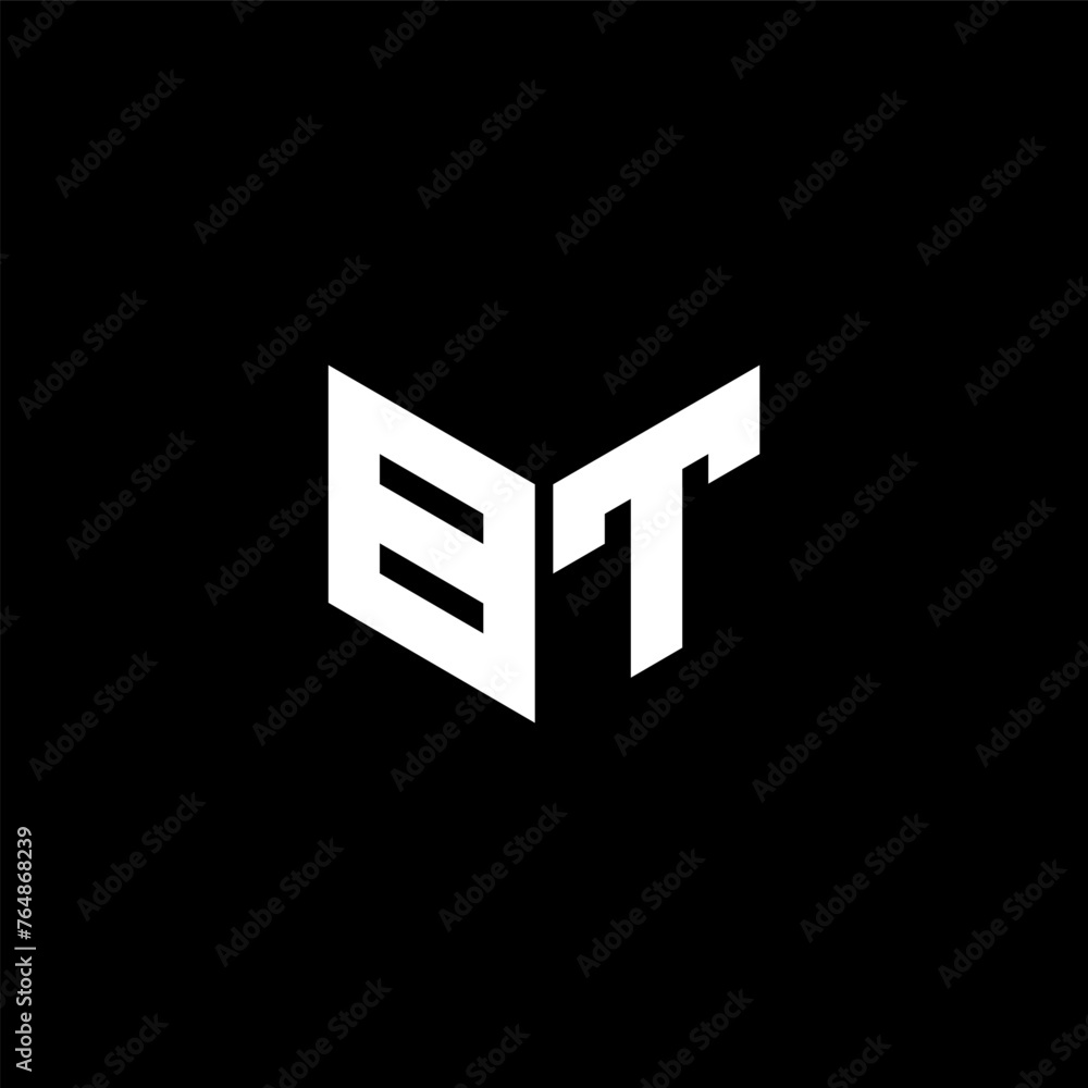 BT letter logo design with black background in illustrator. Vector logo ...