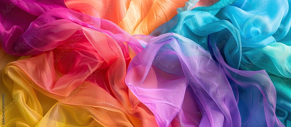 An assortment of vibrant and diverse fabric samples in various colors and patterns, displayed on a clean white background An assortment of vibrant and diverse fabric samples in various colors and patterns, displayed on a clean white background