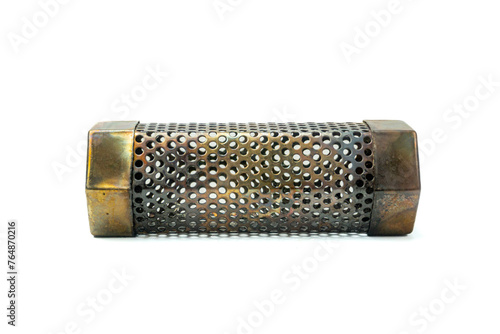 bbq smoker tube for wood pellet burner, cheese smoker, isolated in white background photo