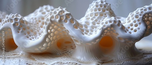 This is a white 3D printed piece photo
