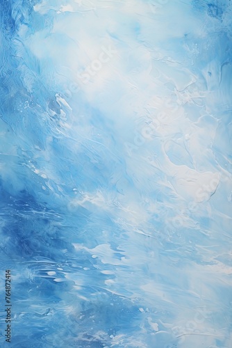 Azure and white painting with abstract wave patterns © Lenhard