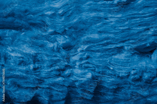blue mineral wool with a visible texture
