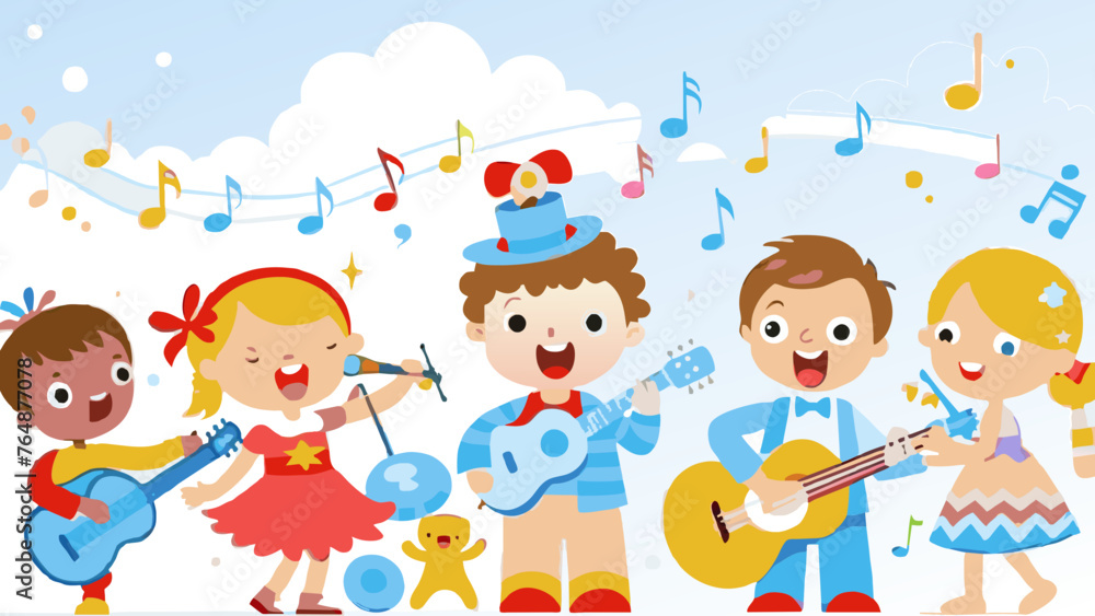 Melodies of Youth: Kids and Music Illustration