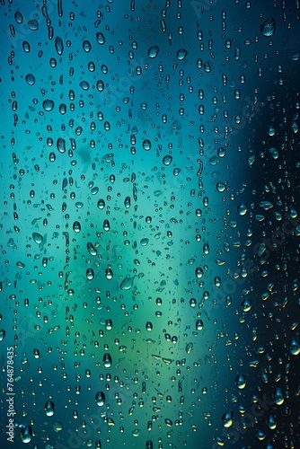 Beige rain drops on an old window screen with abstract background