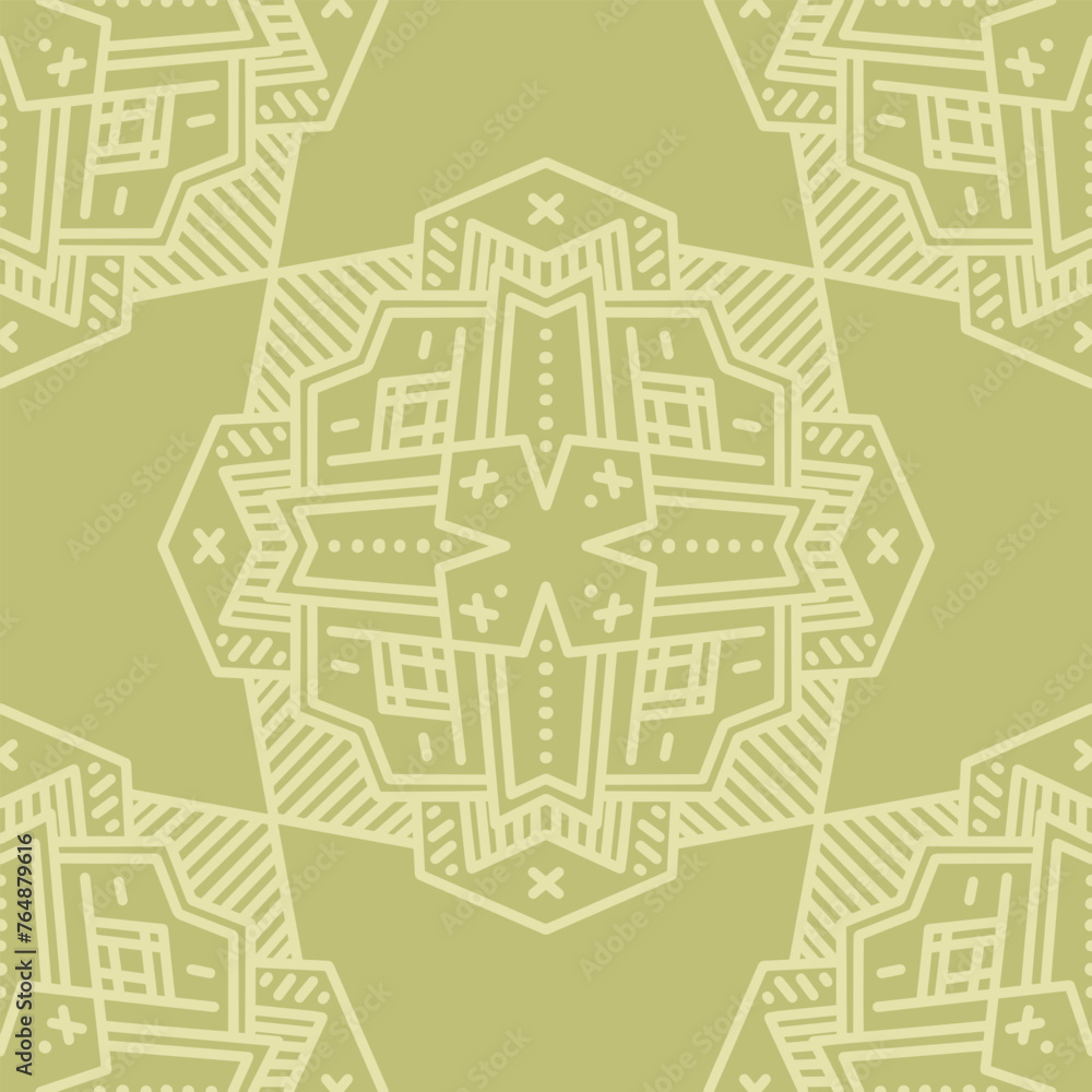 Seamless pattern with mandala ornament. The print is well suited for textiles, wallpaper and packaging.