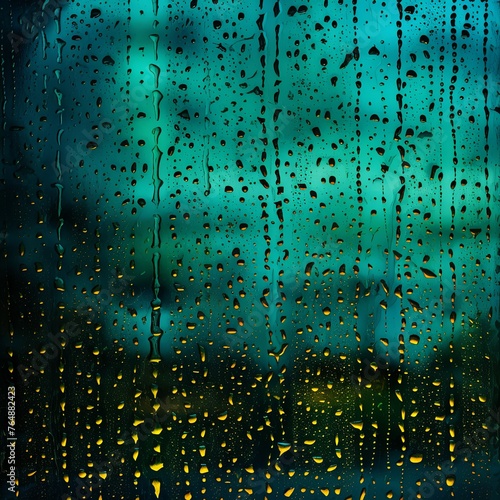 Beige rain drops on an old window screen with abstract background