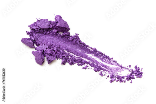 Purple crushed eyeshadow powder isolated on a white background