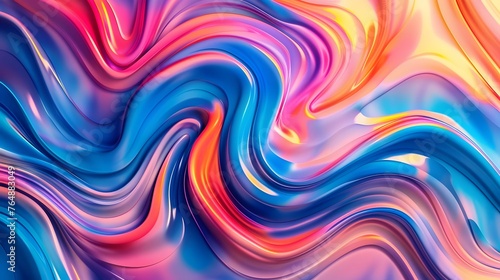Vibrant liquid paint swirls in abstract patterns, premium wallpaper featuring colorful fluid background