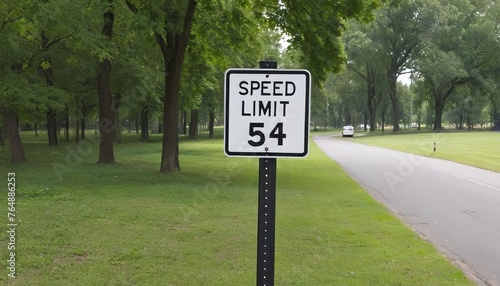5 mile speed limit sign in the park