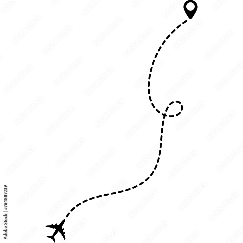 Airplane Route Vector Airplane Route Vector