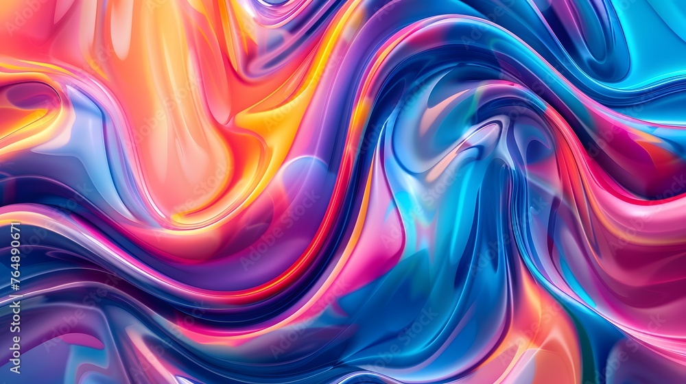 Vibrant multicolored paint swirls, abstract fluid wave background for wallpaper Vibrant multicolored paint swirls, abstract fluid wave background for wallpaper