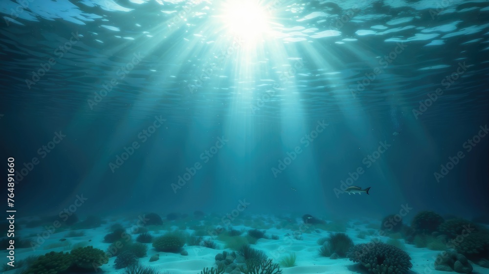 Ethereal Sunbeams Dancing on the Ocean Floor: A Serene Underwater Oasis