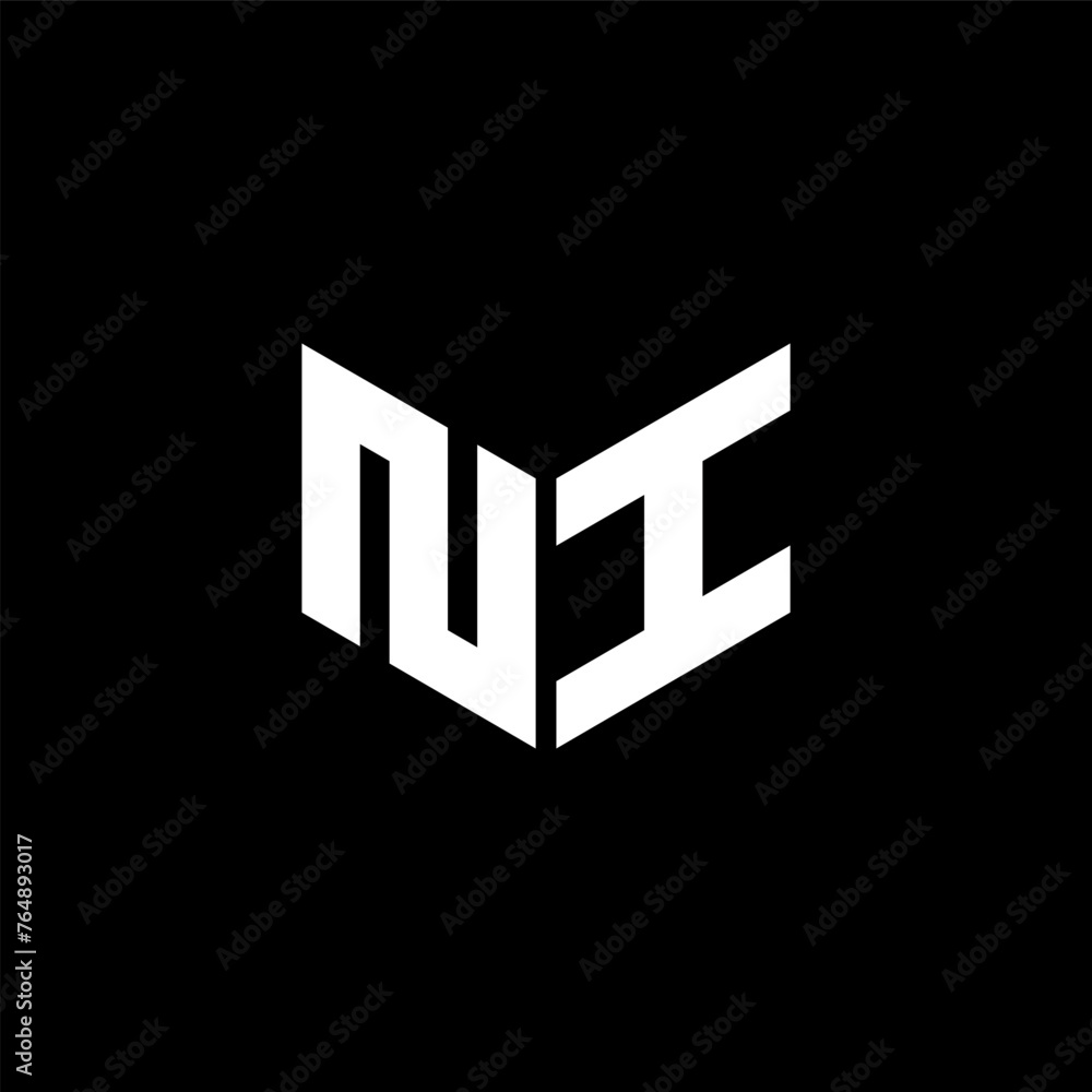 NI letter logo design with black background in illustrator. Vector logo, calligraphy designs for logo, Poster, Invitation, etc.