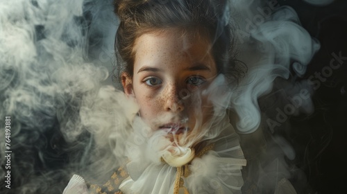 menina by velazquez reinterpreted with smoke  photo