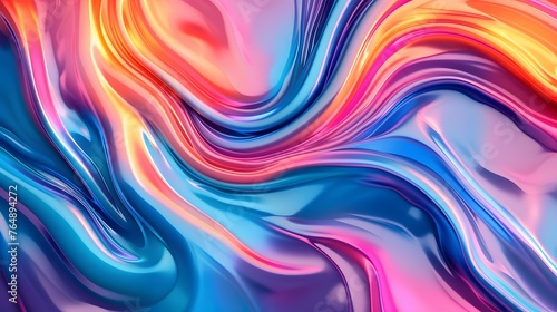 Vibrant multicolored paint swirls, dynamic fluid wave abstract background for wallpaper