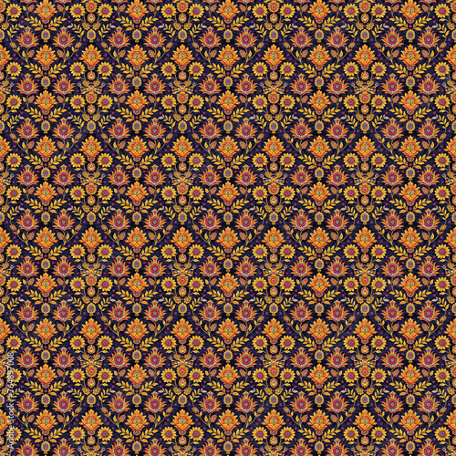 Colorful saree fabric pattern design. Seamless repeating saree pattern.