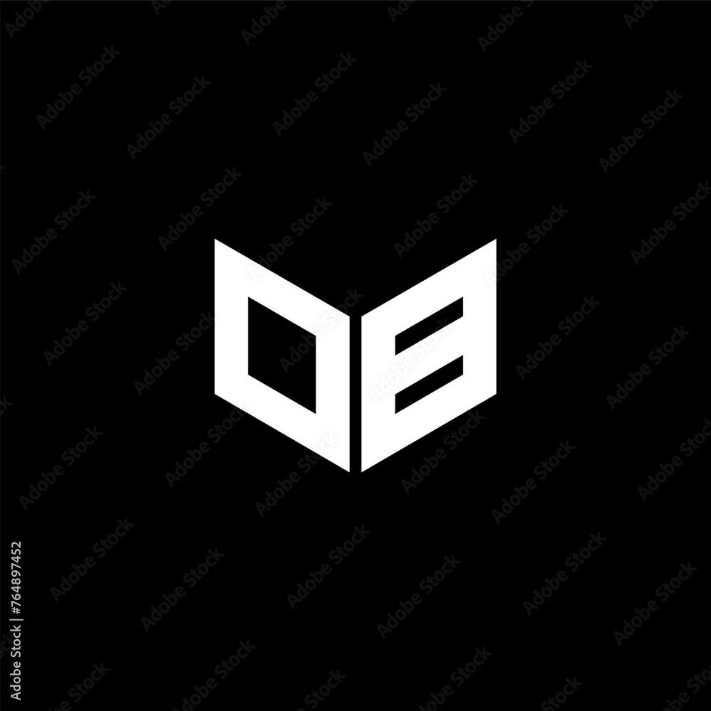 OB letter logo design with black background in illustrator, cube logo, vector logo, modern alphabet font overlap style. calligraphy designs for logo, Poster, Invitation, etc.