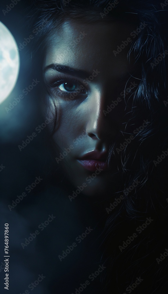 portrait of a woman in the night