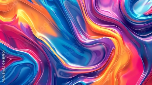 Dynamic colorful paint swirls, abstract multicolored fluid wave backdrop for wallpaper