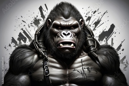 gorilla illustration sketch clipart for tattoo