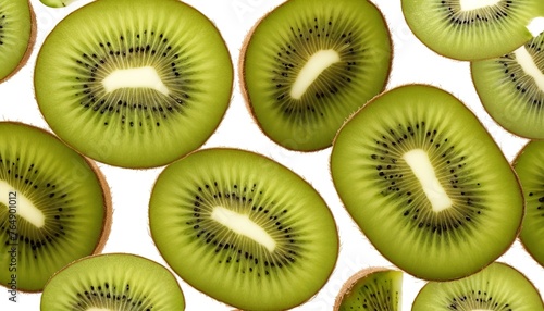 half kiwi fruit one pice on white background photo