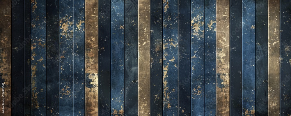 Blue strips and dark brown stripes wallpaper design - obrazy, fototapety, plakaty 