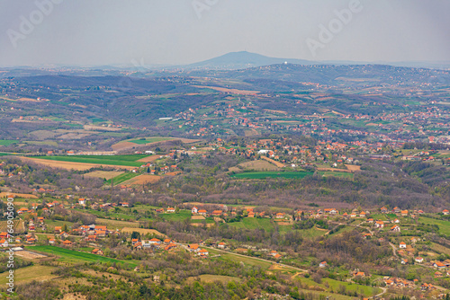 View From Kosmaj Mountain Serbia Spring Day Landscape