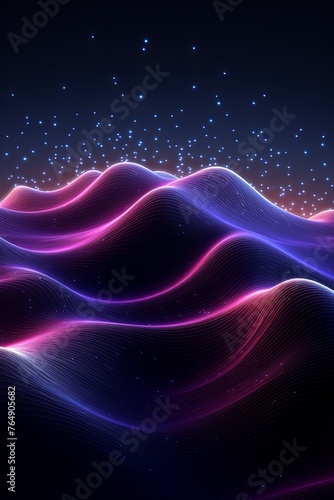 Brown and purple waves background, in the style of technological art