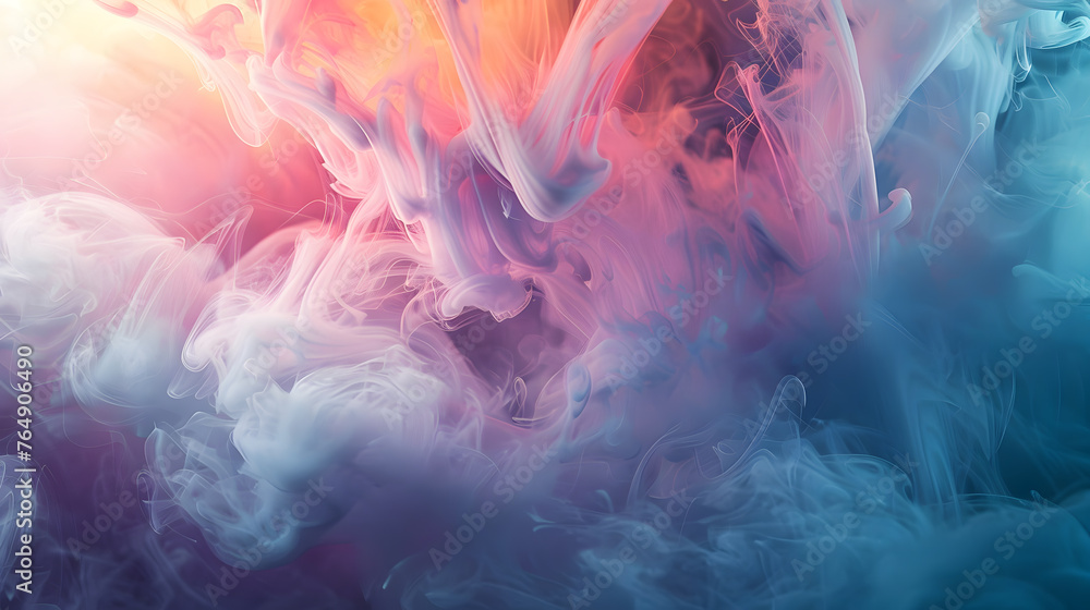 Obraz premium Ethereal Colorful Wisps Floating Abstract Background Artistic Image.
