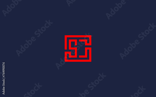 letter sc with square logo icon design vector design template inspiration photo