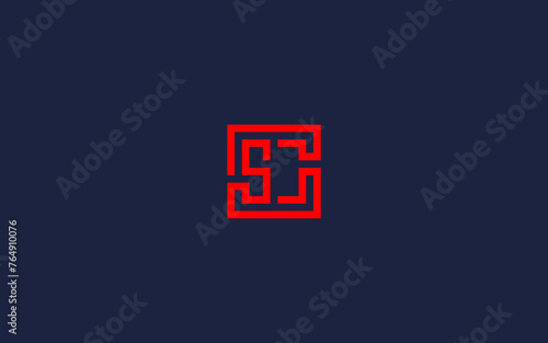 letter sc with square logo icon design vector design template inspiration