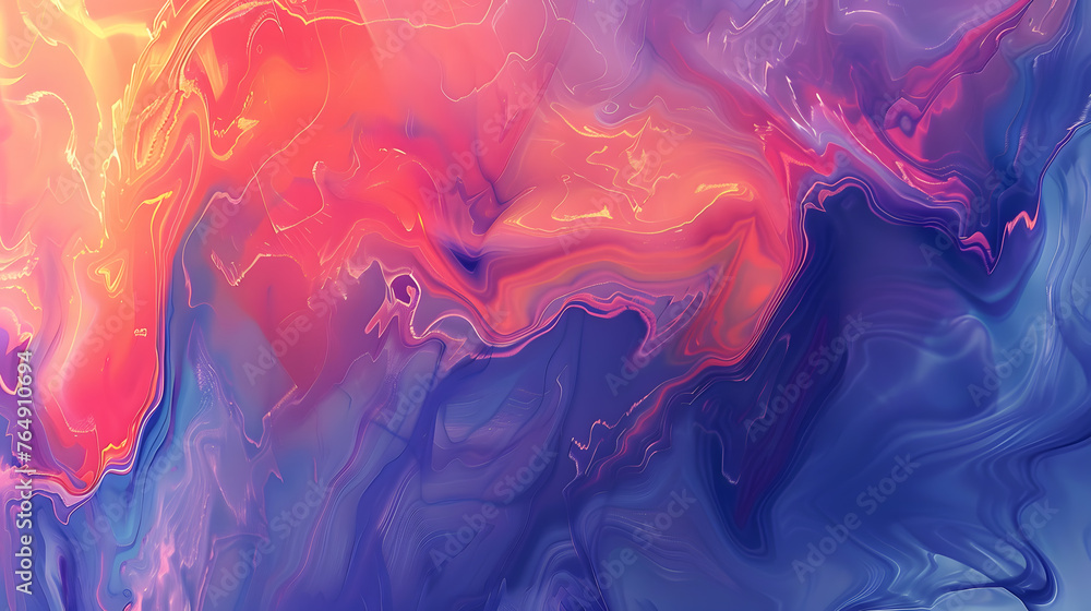 Colorful Liquid Abstract Background: Vivid Blend of Colors and Movement