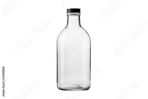 Elegance in Simplicity: Clear Glass Bottle With Black Cap.
