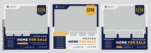 Real estate house social media post or square banner template
