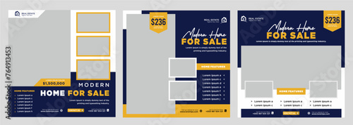 Real estate house social media post or square banner template
