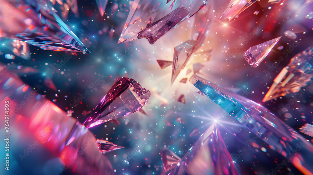 Colorful Prismatic Shards Abstract Background with Fracture and Light Reflections. Colorful Prismatic Shards Abstract Background with Fracture and Light Reflections.