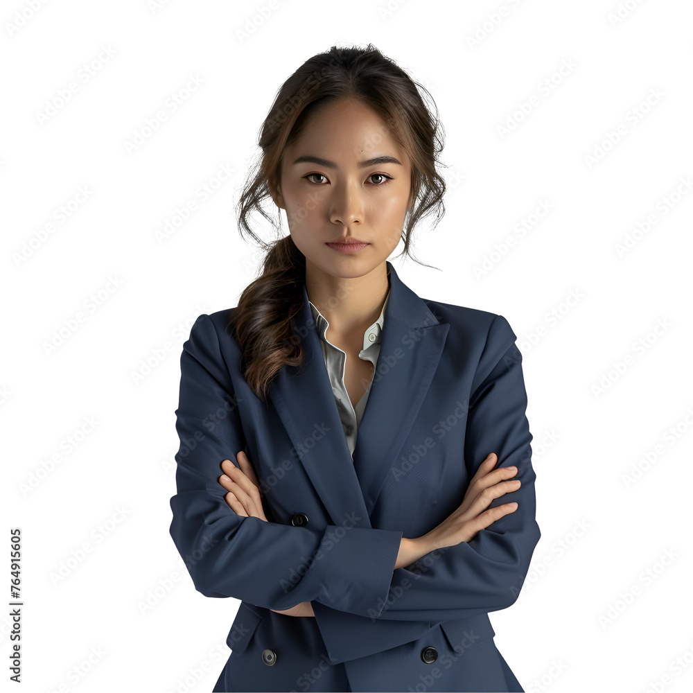 A Beautiful Business Woman in Dark Blue Formal Suit - PNG Cutout Isolated in Transparent Background A Beautiful Business Woman in Dark Blue Formal Suit - PNG Cutout Isolated in Transparent Background