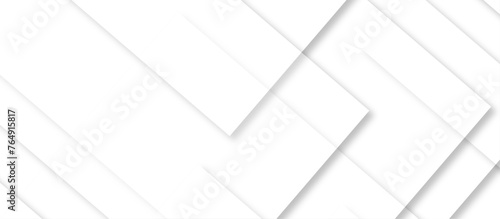 Fototapeta Naklejka Na Ścianę i Meble -  Abstract white square shape with futuristic concept background. Minimal geometric white light 3d background abstract design. Vector abstract graphic design Banner Pattern background web template.